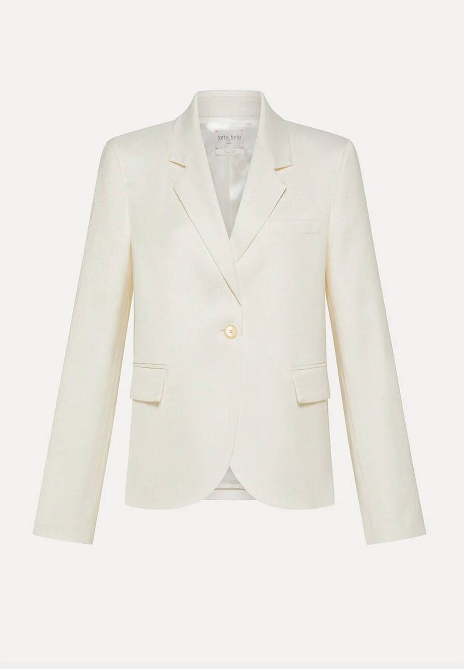 NEW FORTE FORTE women's slubbed boxy jacket in giglio cream